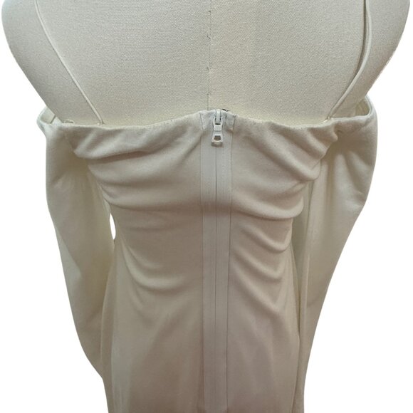 *NWT* Alice + Olivia White Off The Shoulder Midi Dorinda Dress - Size 6 - Picture 8 of 10
